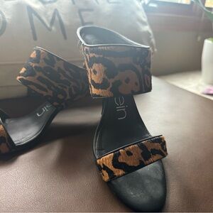 Stylish Leopard Print Women's Heels Calvin Klein